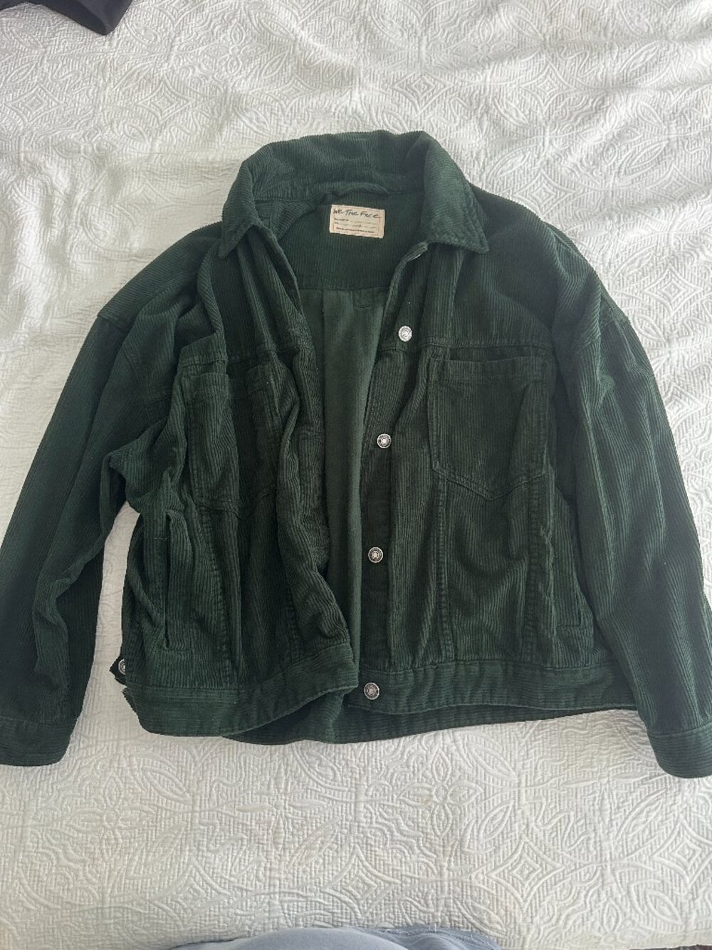 We The Free Green Corduroy Jacket - Free People Opal Swing Cord